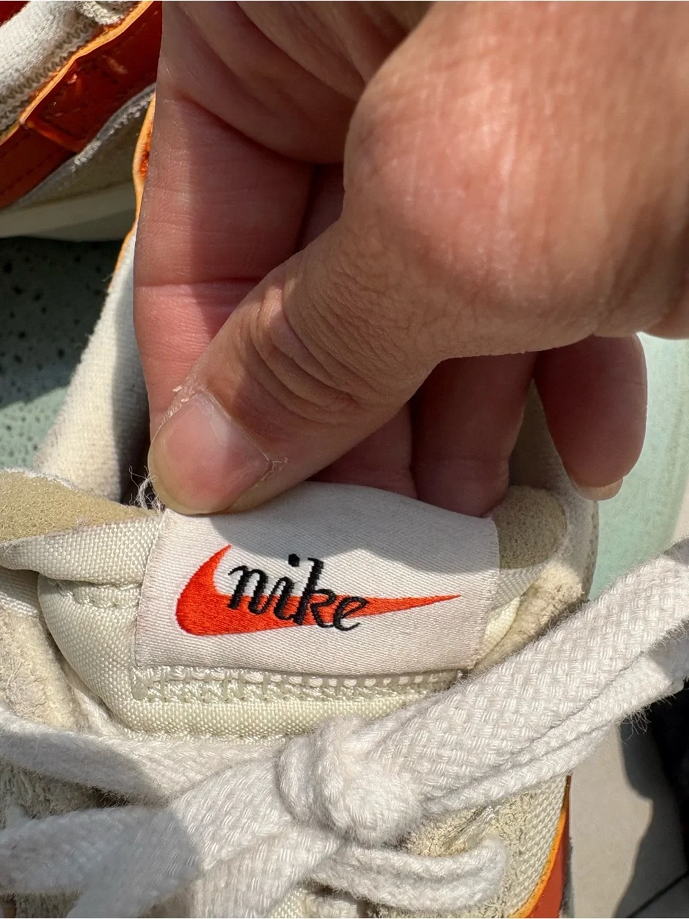 Nike Women's Waffle Debut  Low-Top Sneakers in Muslin/Campfire Orange size 9